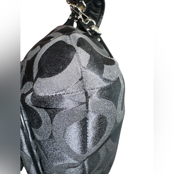 EUC Coach Kristin Black OPTIC Art Sateen Hobo Conv. Bag $378 - Picture 4 of 13